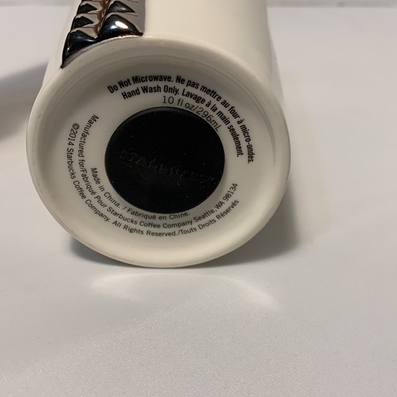 Starbucks Ceramic White Tumbler With Silver Studs 2014 - Picture 4 of 5